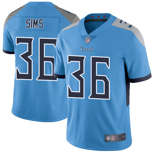 Tennessee Titans Limited Light Blue Men LeShaun Sims Alternate Jersey NFL Football 36 Vapor Untouchable